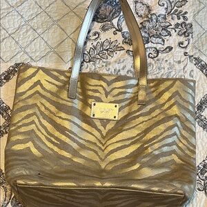 Michael Kors Gold Zebra Tote Bag